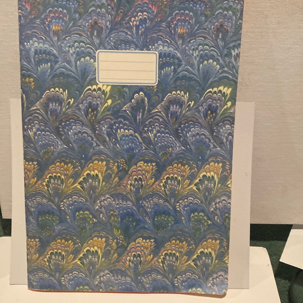 NWOT Valentine Blue & Green Peacock Oversized Notebook/Sketchbook